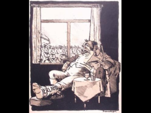 John Bull als Engeland doet niet mee met offensief op spotp, Antiek en Kunst, Kunst | Litho's en Zeefdrukken, Verzenden