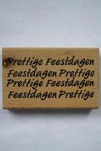 Schudstempel Prettige feestdagen 11x5,5cm, Nieuw, Houten stempel, Ophalen of Verzenden