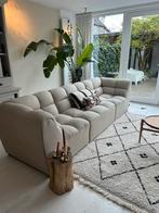 Woood bank, beige gefestonneerd, lengte 285cm, Huis en Inrichting, Banken | Sofa's en Chaises Longues, Ophalen, Beige gefestonneerd in 3-delen