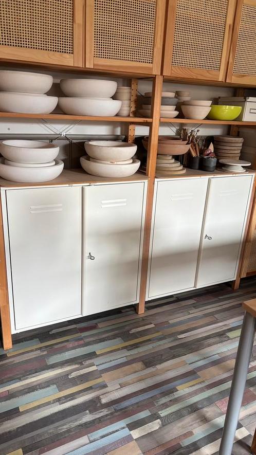 Locker kasten wit 2x, Huis en Inrichting, Kasten | Stellingkasten, Zo goed als nieuw, Ophalen