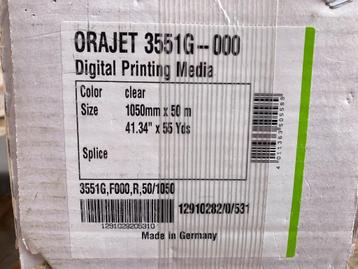 ORAJET 3551G-000 rol printvinyl 50 meter transparant beschikbaar voor biedingen