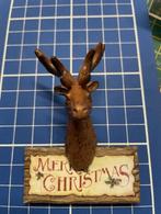 poppenhuis Rendierkop met bord, Ophalen of Verzenden, Nieuw, Poppenhuis