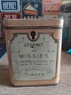 Missiebusje bedenkblikje spaarpot vintage oud blikje, Verzamelen, Blikken, Ophalen, Gebruikt, Overige, Overige merken
