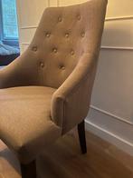 4 mooie gecapitonneerde eerkamerstoelen, Huis en Inrichting, Stoelen, Ophalen, Bruin, Vier, Stof