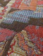 Grand foulard kleed plaid roestbruin blauwtinten 293/140, Huis en Inrichting, Gebruikt, 100 tot 150 cm, Bruin, Geen