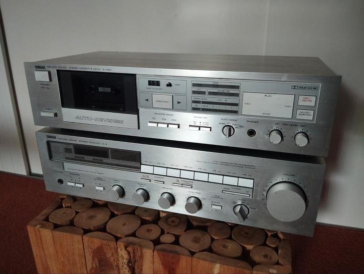 Yamaha K-420 cassettedeck en R-5 receiver, Audio, Tv en Foto, Stereo-sets, Zo goed als nieuw, Cassettedeck, Overige merken, Ophalen of Verzenden