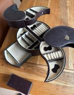 Vintage  juweel en sieraden doos of opslagunit, Gebruikt, Bruin, Ophalen of Verzenden, Met slot