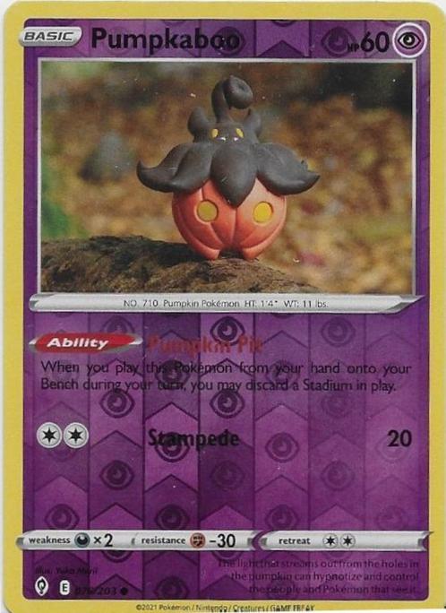 Evolving Skies,  Pumpkaboo [reverse] 76/203, Hobby en Vrije tijd, Verzamelkaartspellen | Pokémon, Nieuw, Losse kaart, Verzenden