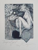 Exlibris, Hristo Kerin, Tropical girl (naakt en vissen), Verzenden
