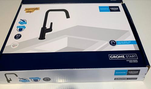 Grohe start Quickfix mat zwarte keukenkraan topkwaliteit, Huis en Inrichting, Keuken | Keukenelementen, Nieuw, Minder dan 100 cm