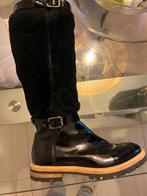 super aparte laarzen AGL bont/leer zwart NIEUWSTAAT, Hoge laarzen, Verzenden, Zwart, Zo goed als nieuw