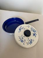 Baumann bayerisch blauw koekenpan jaar 60 emaille Brocante, Huis en Inrichting, Keuken | Potten en Pannen, Nieuw, Overige materialen