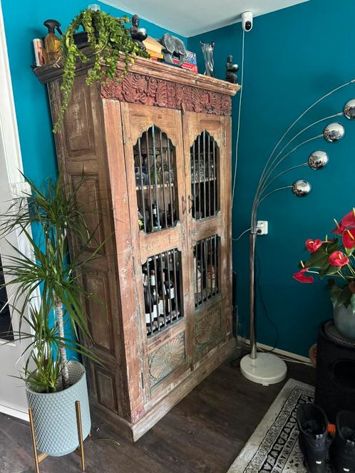 Oosterse kast echt hout, Huis en Inrichting, Kasten | Wandmeubels, Zo goed als nieuw, 200 cm of meer, Minder dan 150 cm, 25 tot 50 cm