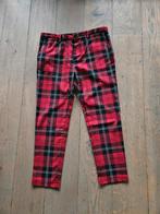Te koop herenbroek rood zwart geruit mt 34, Kleding | Heren, Ophalen of Verzenden, Zo goed als nieuw, Rood