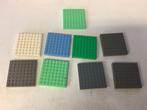 Lego steen 8x8 wit grijs groen en blauw, Ophalen of Verzenden, Gebruikt, Losse stenen, Lego