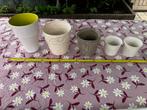 Assortiment bloempotten (5 stuks), Ophalen, Rond, Zo goed als nieuw, Minder dan 25 cm