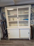 Witte Vitrinekast met Schuifdeuren, Huis en Inrichting, Met deur(en), 100 tot 150 cm, Glas, Ophalen of Verzenden