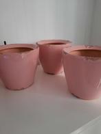 3 roze planten potten, Zo goed als nieuw, Ophalen