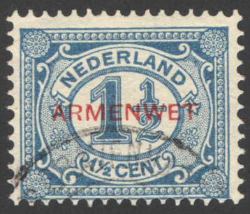 Nederland Dienst 8 gestempeld Armenwet 1913 beschikbaar voor biedingen