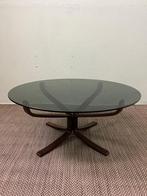 Design Salontafel van Vatne Mobler ? 1970, Huis en Inrichting, Tafels | Salontafels, Gebruikt, 50 tot 100 cm, Glas, Rond