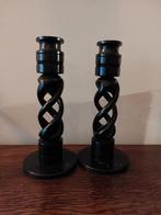 Engelse houten kandelaars, Antiek en Kunst, Antiek | Kandelaars, Ophalen of Verzenden, Overige materialen