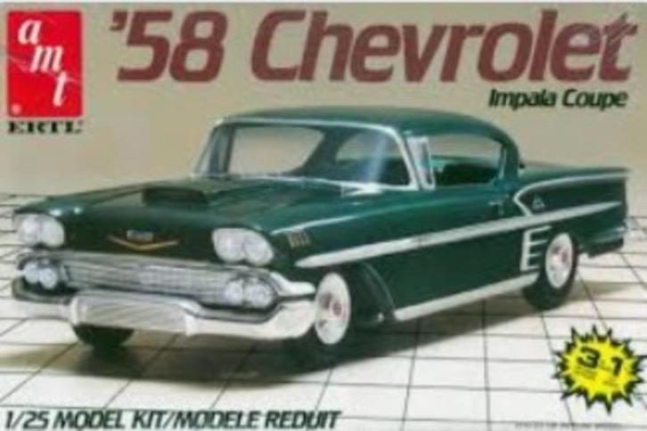 Bouwdoos 1958 Chevy Impala 3n1 AMT, Hobby en Vrije tijd, Modelbouw | Auto's en Voertuigen, Nieuw, Auto, Groter dan 1:32, Overige merken
