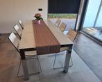 Italiaanse design eettafel met stoelen, Huis en Inrichting, Tafels | Eettafels, Ophalen, 50 tot 100 cm, Vijf personen of meer