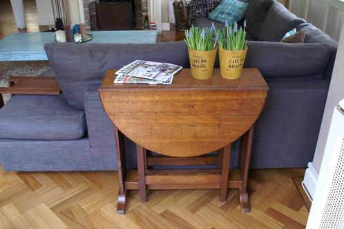 Brocante hangoortafel, bijzettafel, sidetable., Huis en Inrichting, Tafels | Bijzettafels, Gebruikt, Rechthoekig, 60 cm of meer