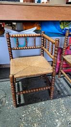 Klassieke Bobbin Hoekstoel met Rietzitting, Huis en Inrichting, Stoelen, Ophalen, Riet of Rotan, Gebruikt, Klassiek