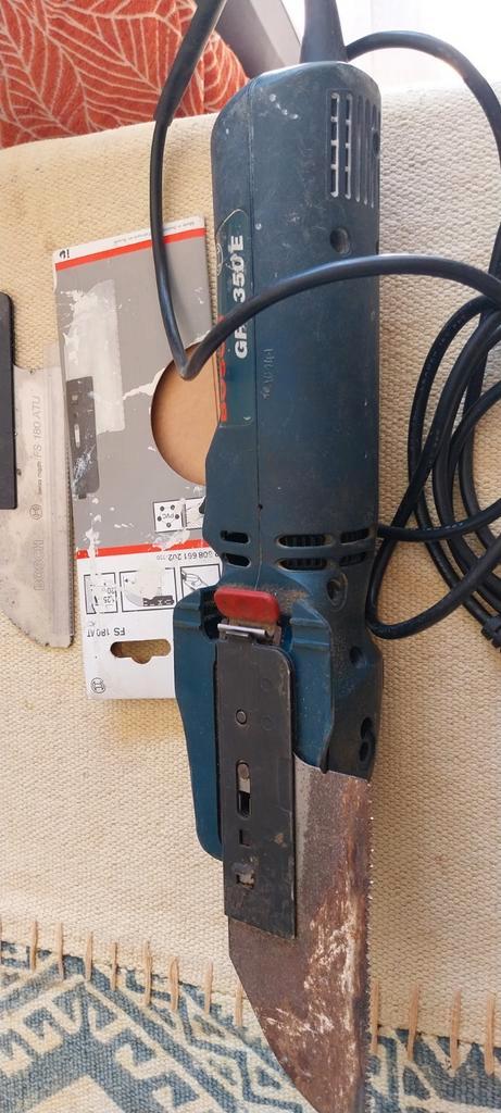bosch GFS 350 E fijnzaag + 3 zagen FS180 AT, Doe-het-zelf en Verbouw, Gereedschap | Zaagmachines, Gebruikt, Afkortzaag, Ophalen of Verzenden