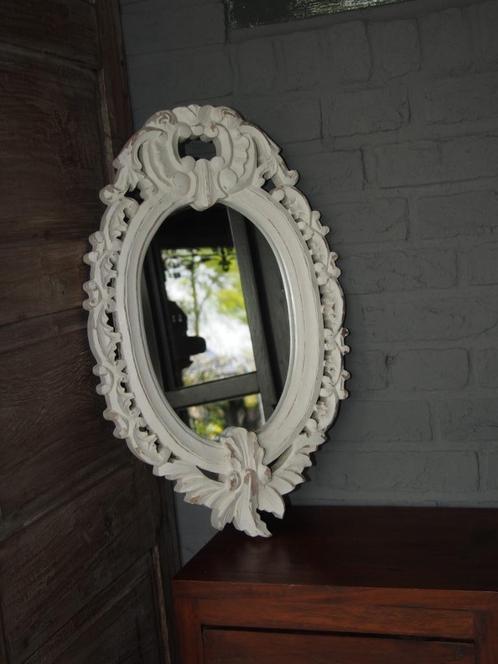 Brocante ovale kleine spiegel, Huis en Inrichting, Woonaccessoires | Spiegels, Gebruikt, Minder dan 50 cm, Minder dan 100 cm, Ovaal