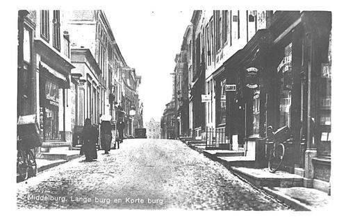 953601	Middelburg	Lange Brug en Korte Brug	1954	Gelopen met, Verzamelen, Ansichtkaarten | Nederland, Gelopen, Zeeland, 1940 tot 1960