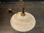 Vintage retro authentieke hanglamp melkglas messing, Ophalen of Verzenden, Gebruikt, Glas, Minder dan 50 cm