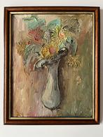 Schilderij stilleven olieverf op hout bloemstilleven, Ophalen of Verzenden