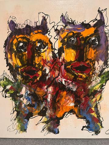 Abstract Schilderij Caspar van Houten 100x100 beschikbaar voor biedingen