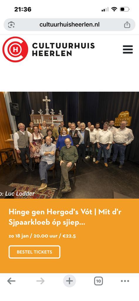Kaartjes cultuurhuis heerlen hinge gen hergods vot, Tickets en Kaartjes, Theater | Cabaret en Komedie, Drie personen of meer, Januari