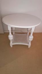 Salontafel vintage met webbing, Huis en Inrichting, Tafels | Bijzettafels, Ophalen of Verzenden, Rond, Minder dan 55 cm, 45 tot 60 cm