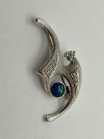 Z802 Prachtige zilveren broche opaal, Sieraden, Tassen en Uiterlijk, Antieke sieraden, Ophalen of Verzenden, Zilver, Broche, Met edelsteen