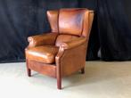 Engelse oorfauteuil in rundleder, Ophalen, Gebruikt, Engels / Klassiek, 75 tot 100 cm