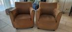2 fauteuils cognac kleur met wielen, Ophalen, Gebruikt, 75 tot 100 cm