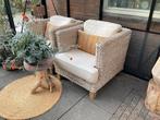 Twee tuinstoelen bananenblad incl kussens, Ophalen of Verzenden, Gebruikt, Rotan