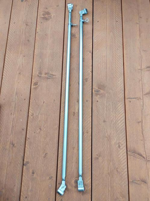 2 Verandastangen staal 22 mm 120 - 200 cm

Uitschuifbaar, Caravans en Kamperen, Tentaccessoires, Zo goed als nieuw, Ophalen