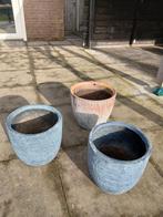 3 Plantenpotten 10 euro, Gebruikt, Rond, Minder dan 40 cm, Balkon