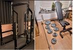 Telju Squat Rek met Safety Bars bench stang en 150 kg gewich, Ophalen, Zo goed als nieuw, Overige typen