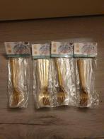 Goud kleurig gebaksvorkjes, Ophalen, Nieuw, Rvs of Chroom, Los bestek