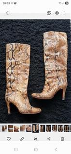 Vintage echte slangen leren laarzen maat 37 (valt als 38 ), Ophalen of Verzenden, Zo goed als nieuw, Bruin, Hoge laarzen