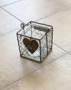 waxinelichthouder sfeerlicht kubusvorm, IKEA metaal, glas, Ophalen of Verzenden, Zo goed als nieuw, Grijs, Metaal