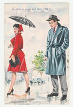 Dame ziet heer in de regen., Verzamelen, Verzenden, 1940 tot 1960, Ongelopen, Overige thema's
