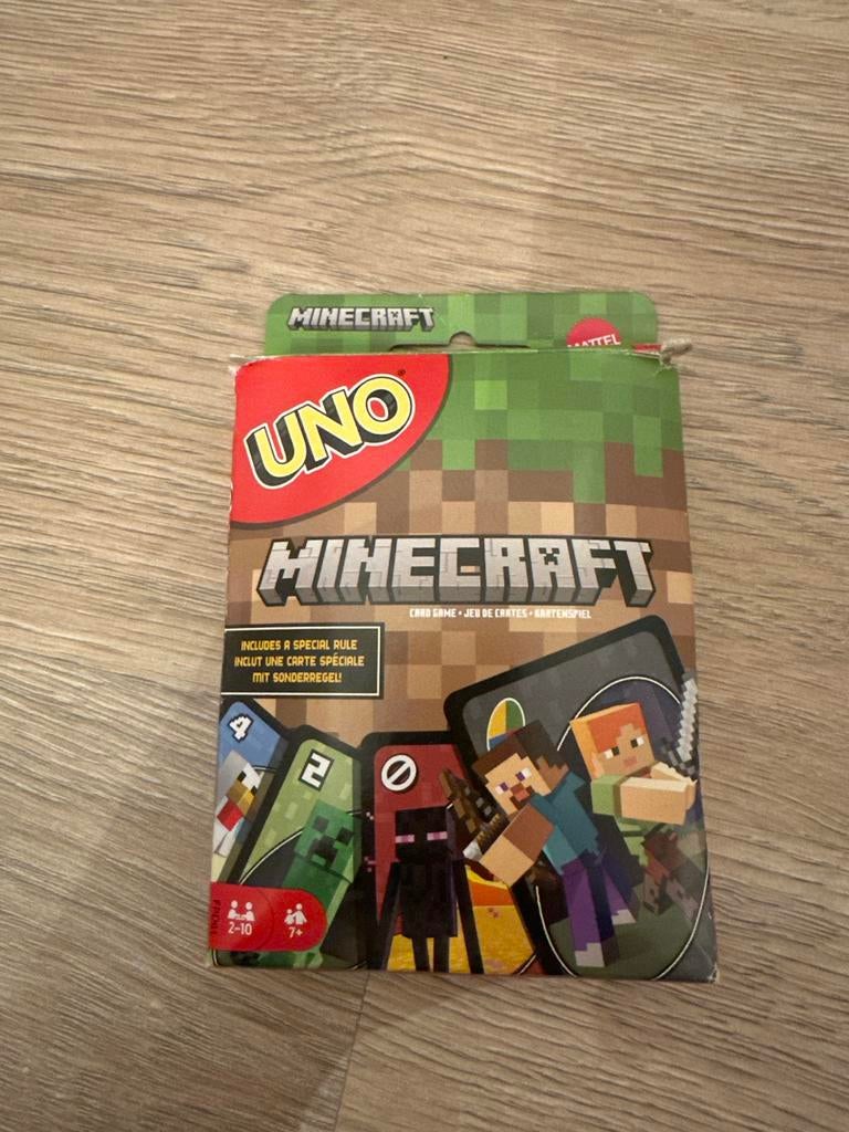 UNO Minecraft Kaartspel, Een of twee spelers, Ophalen of Verzenden, Zo goed als nieuw, Reisspel