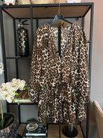 Leopard jurk met ruches, Maat 38/40 (M), Bruin, Ophalen of Verzenden, Zo goed als nieuw